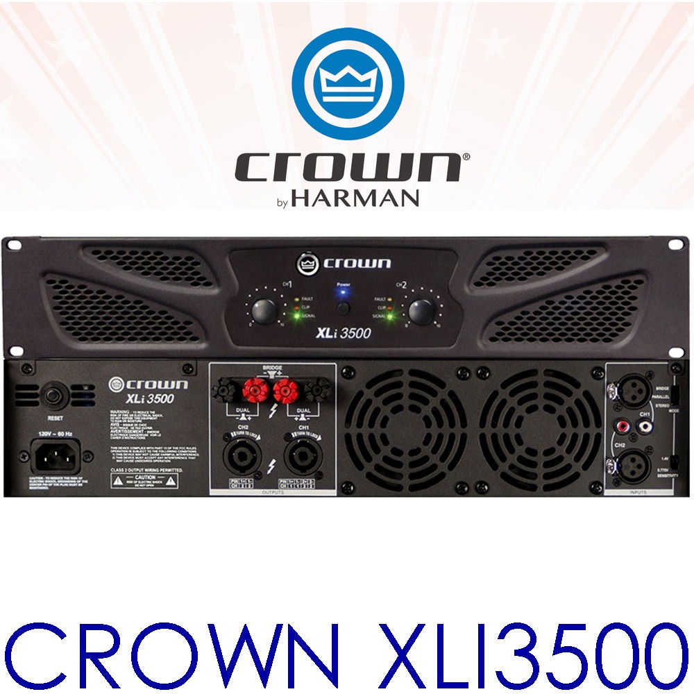 CROWN XLi3500 / 파워앰프 / 4옴 1350W / 8옴 800W / XLI-3500 / XLI 3500 / 듀얼채널 스테레오 앰프