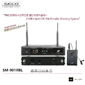 SECO SM-901RBL 세코 1채널 핀 타입 무선마이크세트 / 900MHz 멀티 채널 다이버시티 시스템 SM901RBL